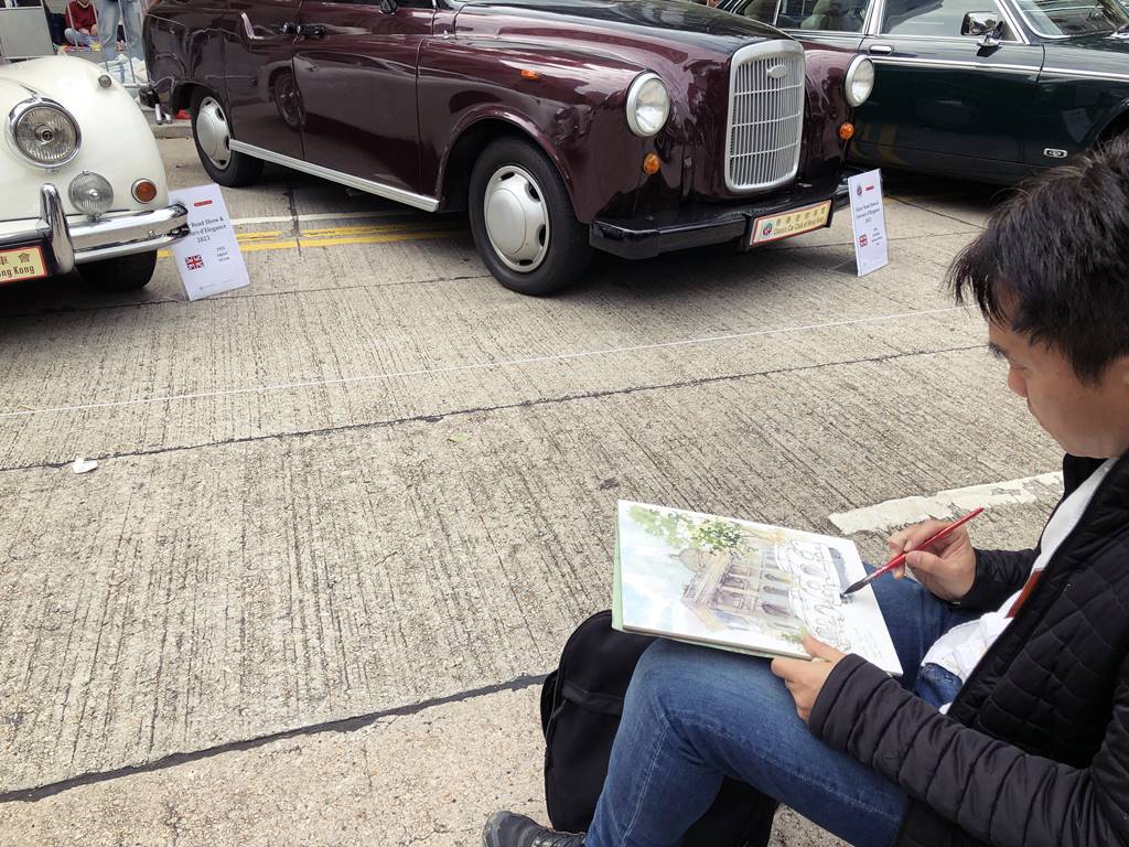 今年也有安排Urban Sketchers畫家，在現場為老爺車留下畫像的記錄。